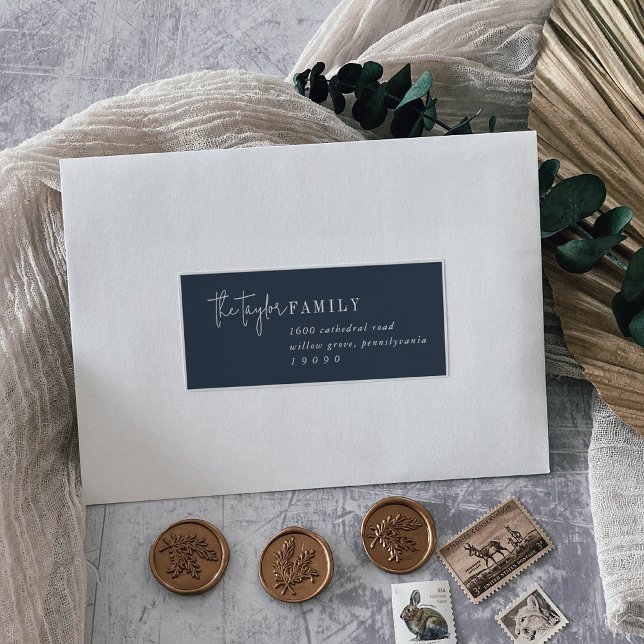 Modern Chic | Navy Recipient Guest Address Labels (Creator Uploaded)