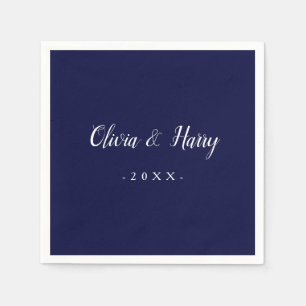 Modern Chic Navy White Wedding Paper Napkin