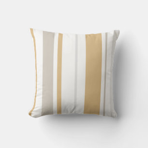Modern chic neutral honey and beige stripes pillow