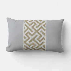 Modern chic neutral sand grey geometric pillow