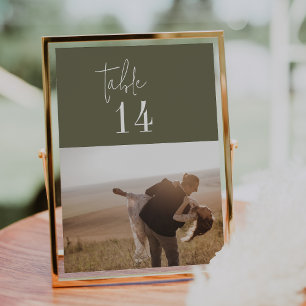 Modern Chic Olive Green 5x7" Photo Table Numbers