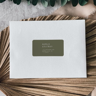 Modern Chic Olive Green RSVP Address Labels
