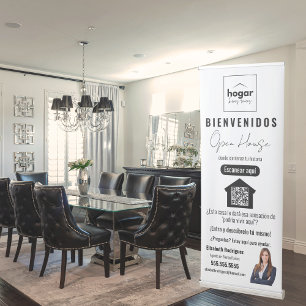Modern Chic Open House Sign for Realtor in Spanish