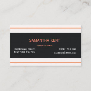 Modern chic Orange and black Business Card