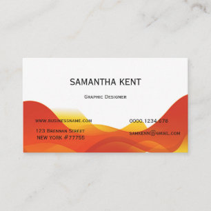 Modern chic orange and white business card