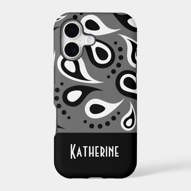 Modern Chic Paisley Pattern Custom Monogram (Back)
