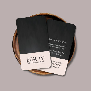Modern Chic Pale Pink Texture Black Beauty Hair Business Card
