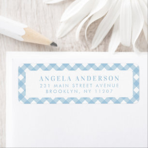Modern Chic Pastel Dusty Blue Gingham Plaid Check