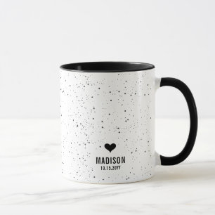 Modern Chic Personalised Name & Date Wedding Mug