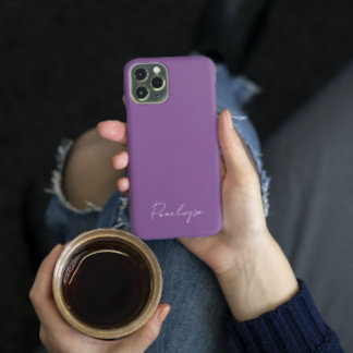 Modern Chic Personalised name script Dusky Purple  iPhone 13 Case
