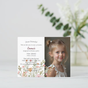 Modern chic photo birthday invitation postcard