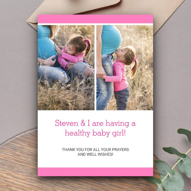 Modern Chic Photo Collage Pregnancy Announcement (Creator Uploaded)