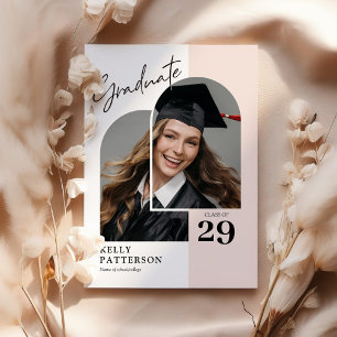 Modern Chic Photo Graduation Party Invitation