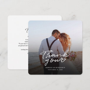 Modern Chic Photo Hand-Lettered Thank You Card
