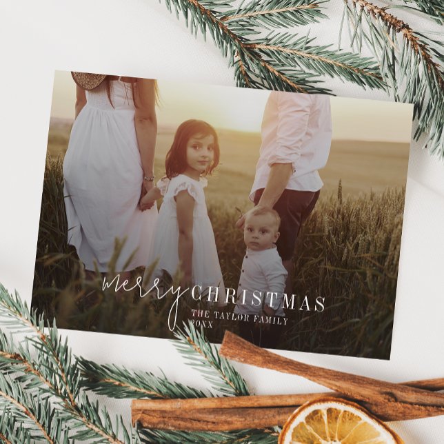 Modern Chic Photo Overlay Christmas Holiday Card (Creator Uploaded)