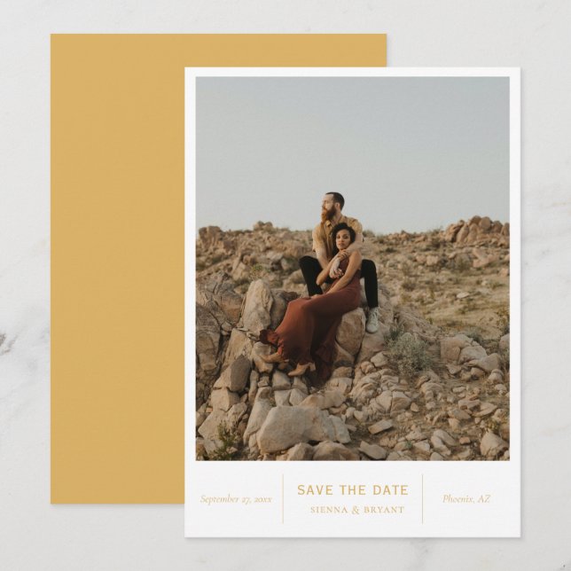 Modern Chic Photo Save The Date (Front/Back)