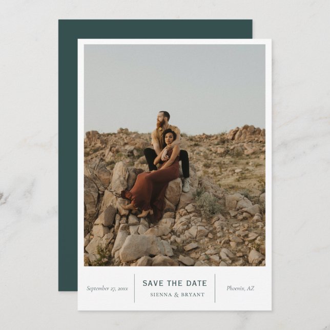 Modern Chic Photo Save The Date (Front/Back)
