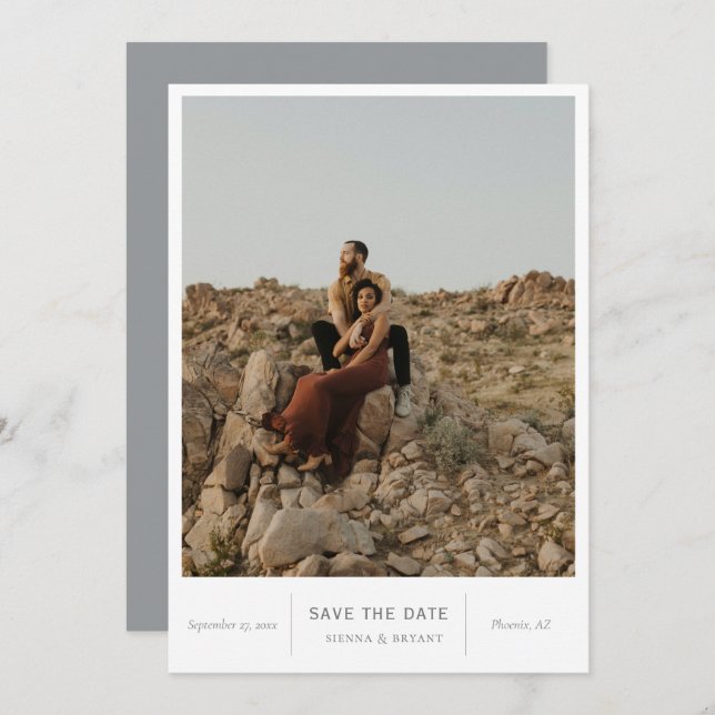Modern Chic Photo Save The Date (Front/Back)