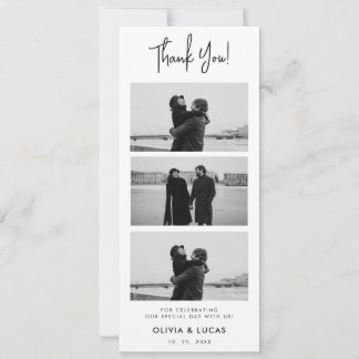 Modern Chic Photo Strip Wedding Thank You