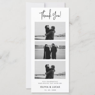 Modern Chic Photo Strip Wedding Thank You