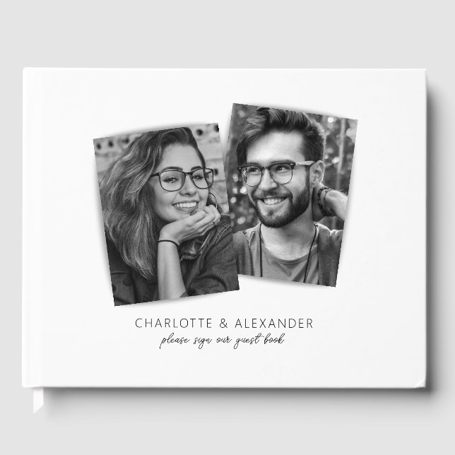 Modern Chic Photo Wedding Guest Book (Front)
