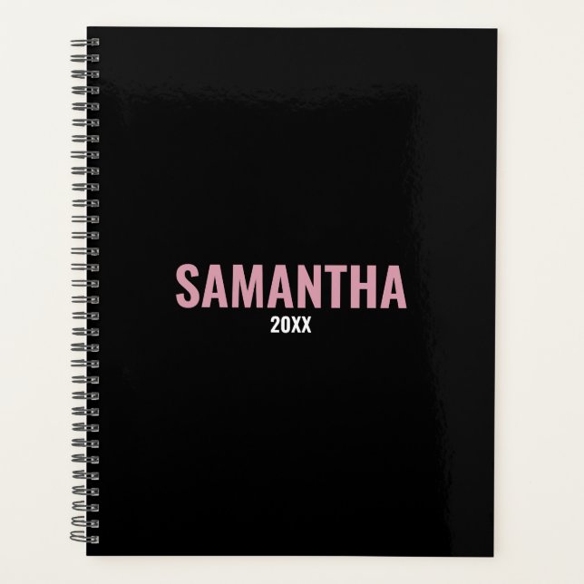 Modern Chic Pink & Black Appointment Book  Planner (Front)