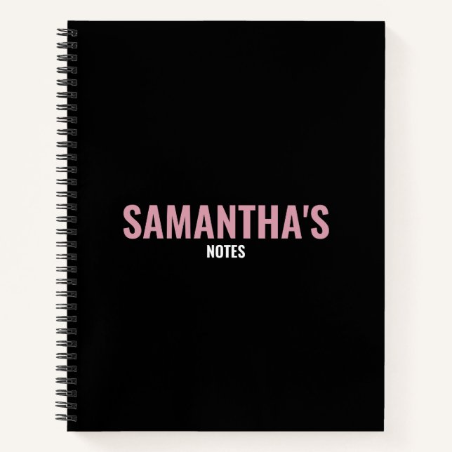 Modern Chic Pink & Black Notebook (Front)