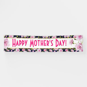 Modern Chic Pink Roses   Mother's Day Banner