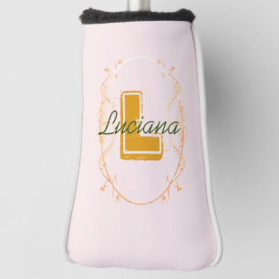 Modern Chic Pink Sports Lover Golfer Monogram Golf Head Cover