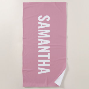 Modern Chic Pink & White  Beach Towel