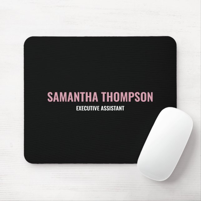 Modern Chic Pink, White & Black  Mouse Mat (With Mouse)