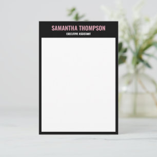 Modern Chic Pink, White & Black Note Card