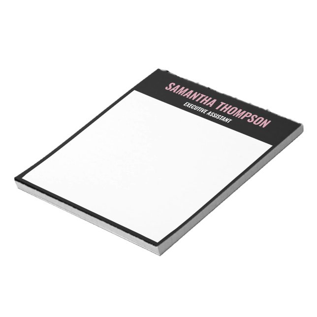 Modern Chic Pink, White & Black   Notepad (Rotated)