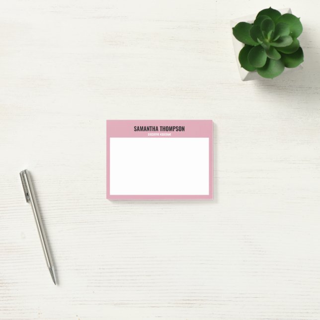 Modern Chic Pink, White & Black Post-it Notes (Office)