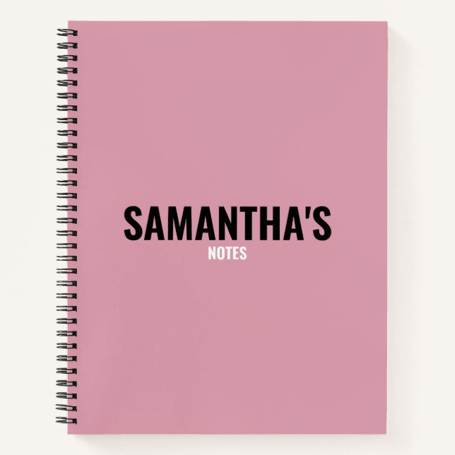 Modern Chic Pink & White  Notebook (Front)