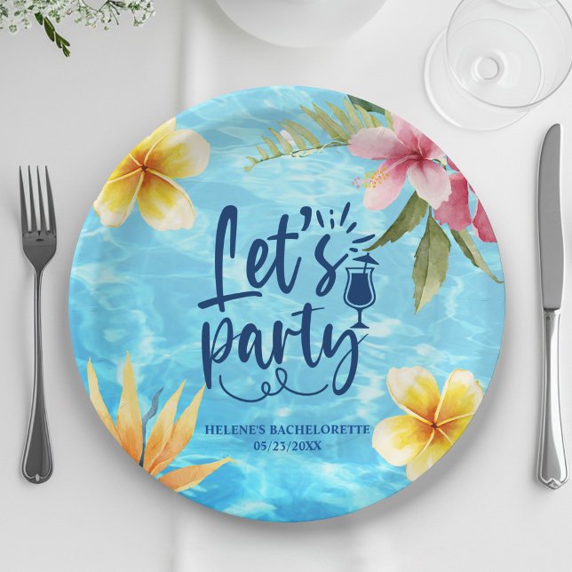 Modern Chic Pool Bachelorette Party Paper Plate (Modern Chic Pool Bachelorette Party Paper Plates)