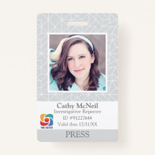 Modern Chic Press Reporter Photographer Staff ID ID Badge