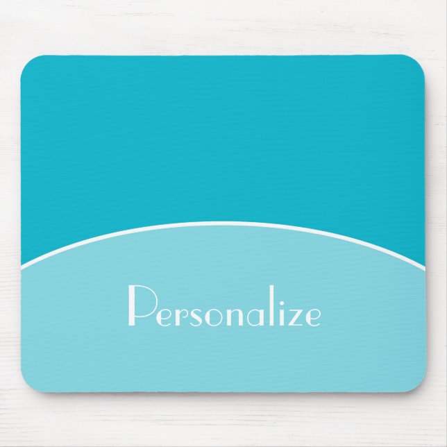 Modern Chic Professional Aqua Turquoise With Name Mouse Mat (Front)