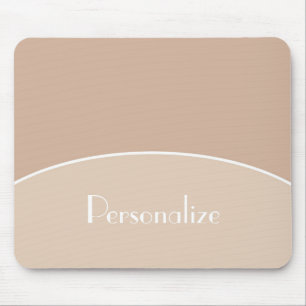 Modern Chic Professional Beige Tan With Name Mouse Mat