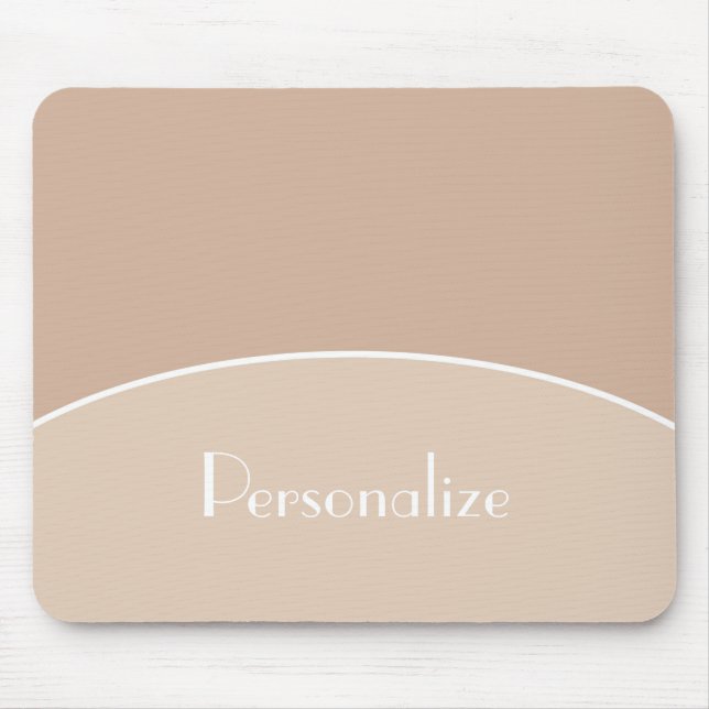 Modern Chic Professional Beige Tan With Name Mouse Mat (Front)
