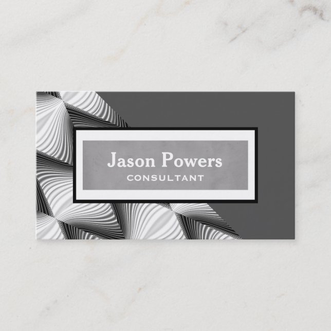 modern chic professional business card grey white (Front)