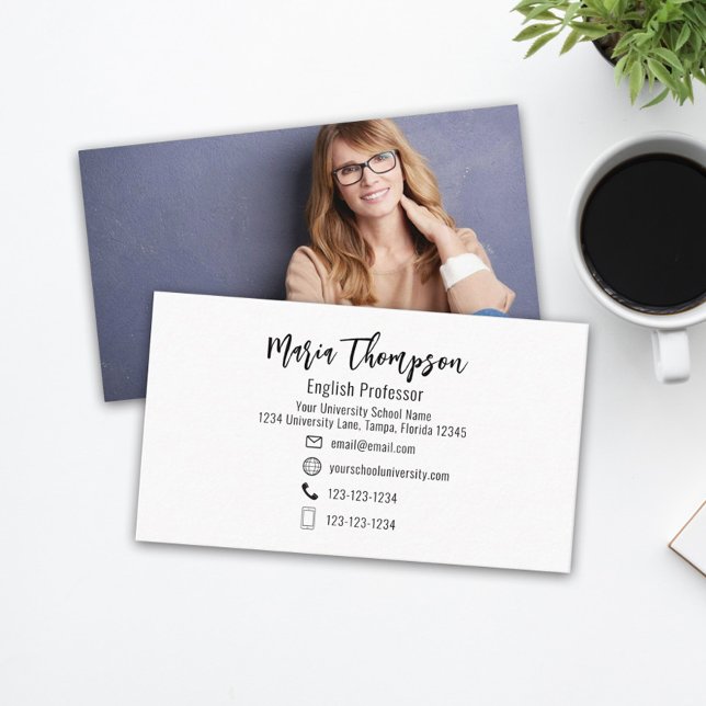 Modern Chic Professional Minimalist Photo Simple Business Card (Creator Uploaded)
