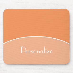 Modern Chic Professional Peach Orange With Name Mouse Mat