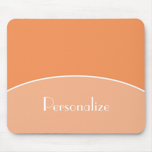Modern Chic Professional Peach Orange With Name Mouse Mat (Front)