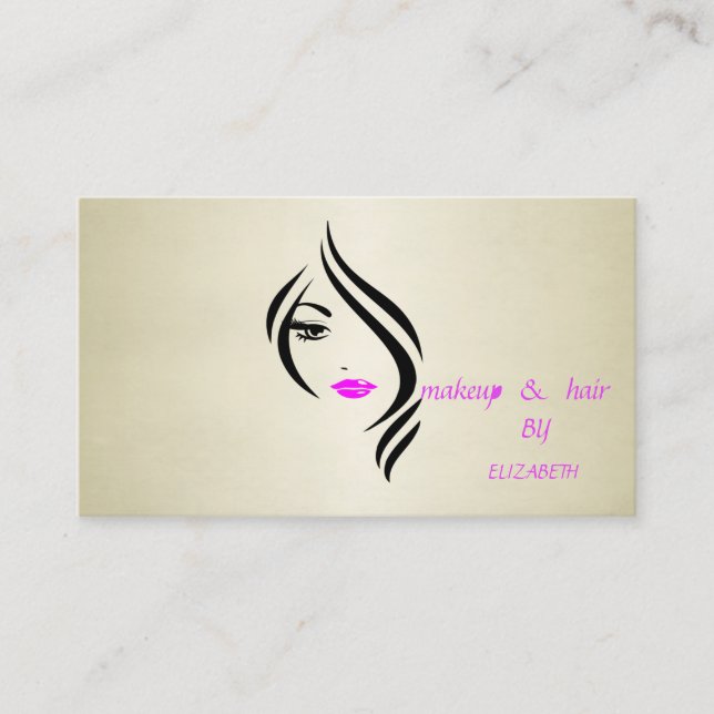 Modern Chic Proffesional -Makeup & hair Business Card (Front)