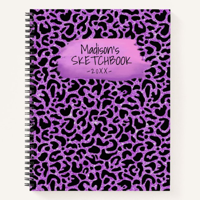 Modern Chic Purple Artist Sketchbook Notebook (Front)