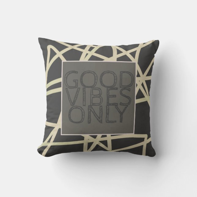 modern chic quote pillow good vibes only (Front)