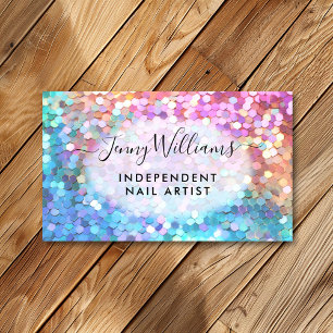 Modern Chic Rainbow Sparkle Glitter Pastel Business Card