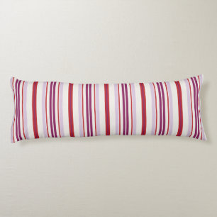Modern chic red and purple stripes fabric body cushion