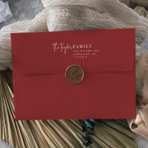 Modern Chic | Red Family Christmas Card Envelope